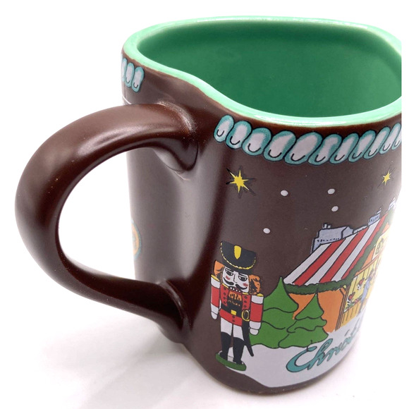 2018 Christkindlmarket Chicago Heart Shaped Mug Green & Brown Ich Liebe - Picture 6 of 9